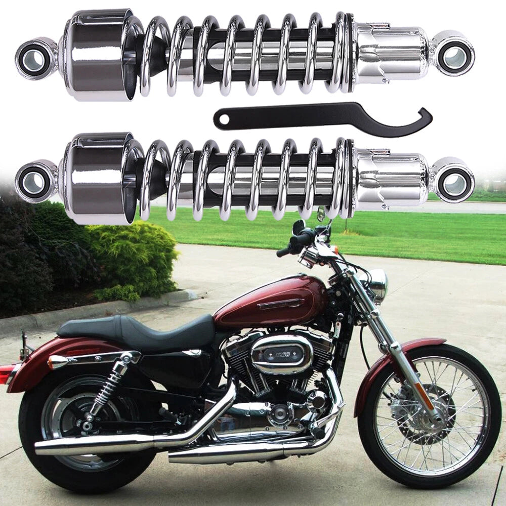 Adjustable 11.75" Rear Shocks for Harley Sportster XL (1979–2012) Chrome