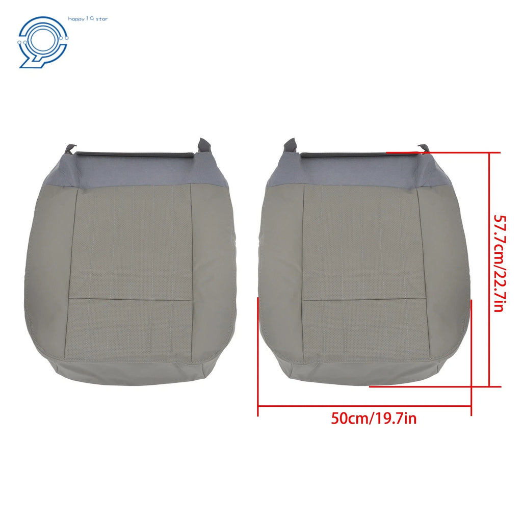 Set of 2 Front Seat Covers for Chevy Impala (1994-1996) Gray Leather Perforation