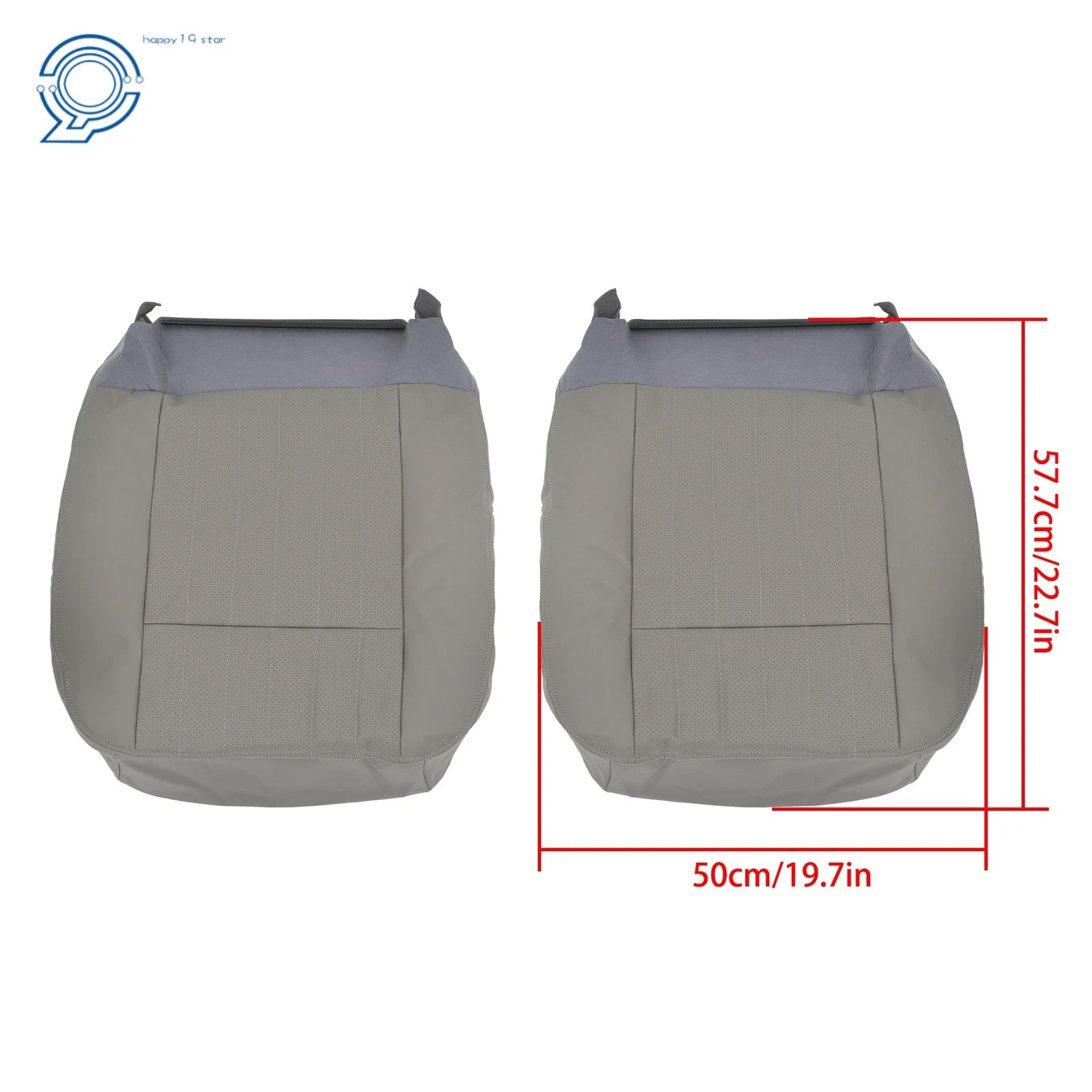Set of 2 Front Seat Covers for Chevy Impala (1994-1996) Gray Leather Perforation