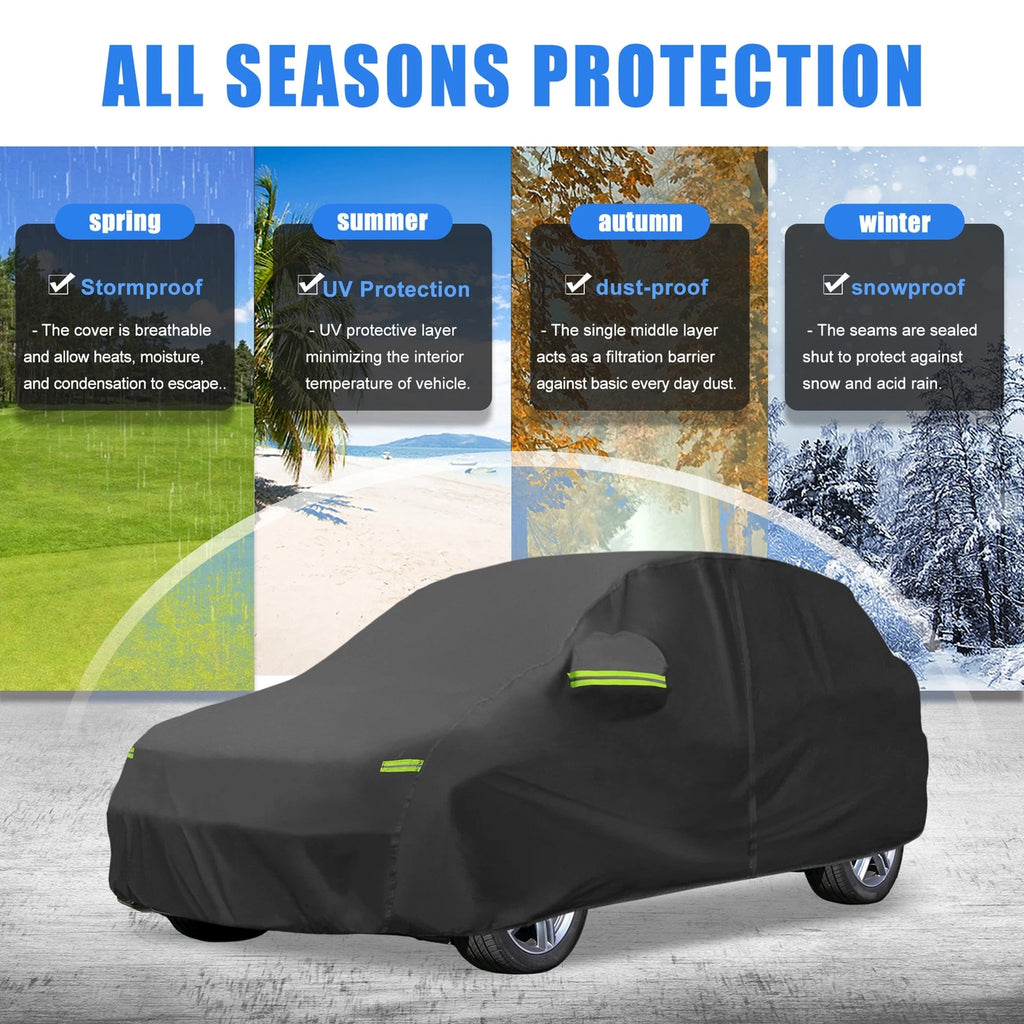 Waterproof Car Cover for BMW X1 (2009–2023) with Zipper, Black