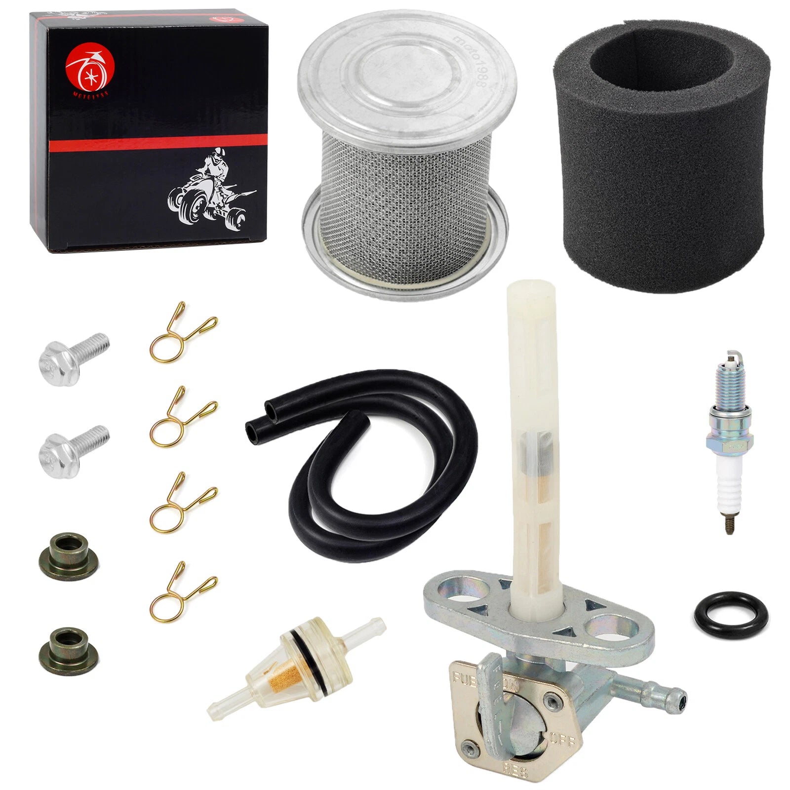 Fuel Tank Petcock Valve Switch & Air Filter for Honda CRF80F CRF100F (2004–2013)