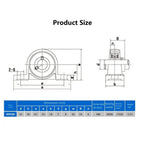 Set of 4 KP000 Block Bearings for Pillow Block Ball Shaft Spherical Roller