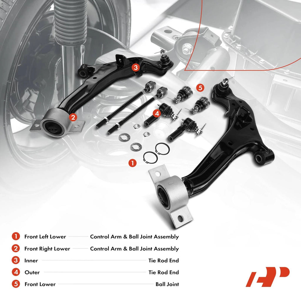 Set of 8 Front Lower Control Arms with Ball Joints for Nissan Maxima