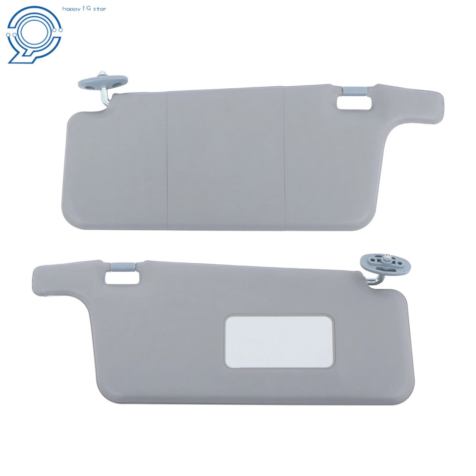 Set of 2 Sun Visors for Honda Civic (1996-2001) Gray with Mirror