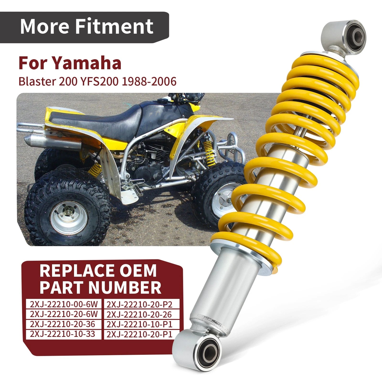 2X Rear Shock Absorber for Yamaha Blaster (1988–2006) 2XJ-22210-20-6W