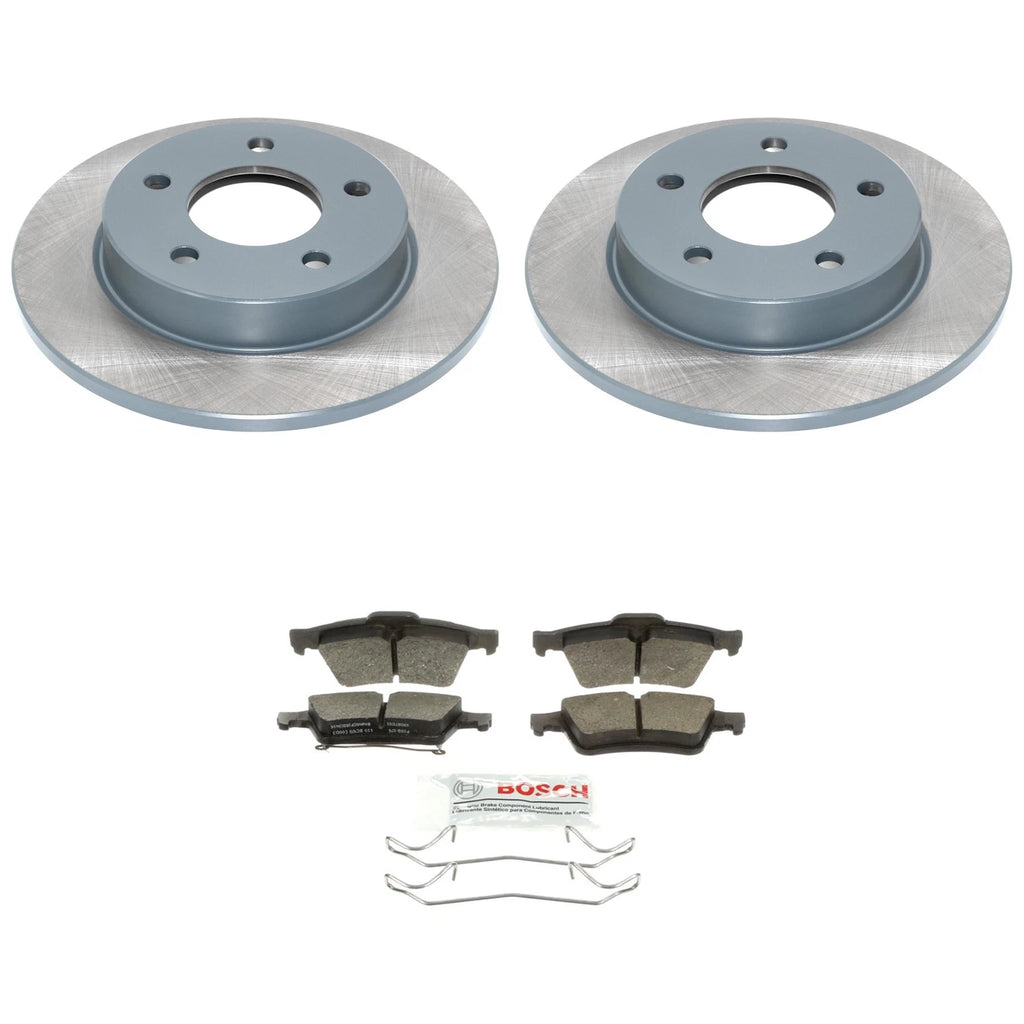 DuraGo Rear Rotor & Bosch QuietCast Ceramic Brake Pad Kit for Mazda 3 (2004–2005)