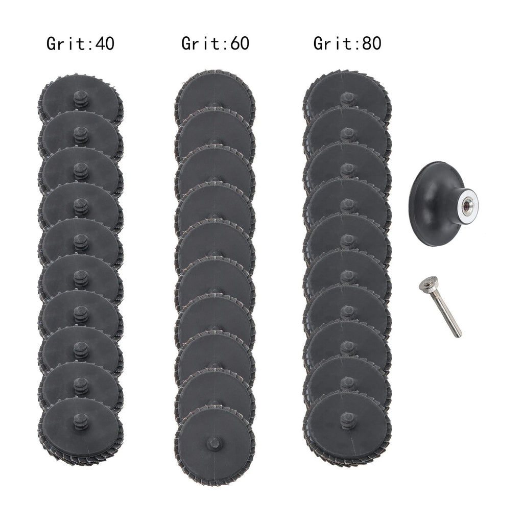 Set of 30 Sanding Discs for Mixed Applications (2 Inch, 40/60/80 Grit)