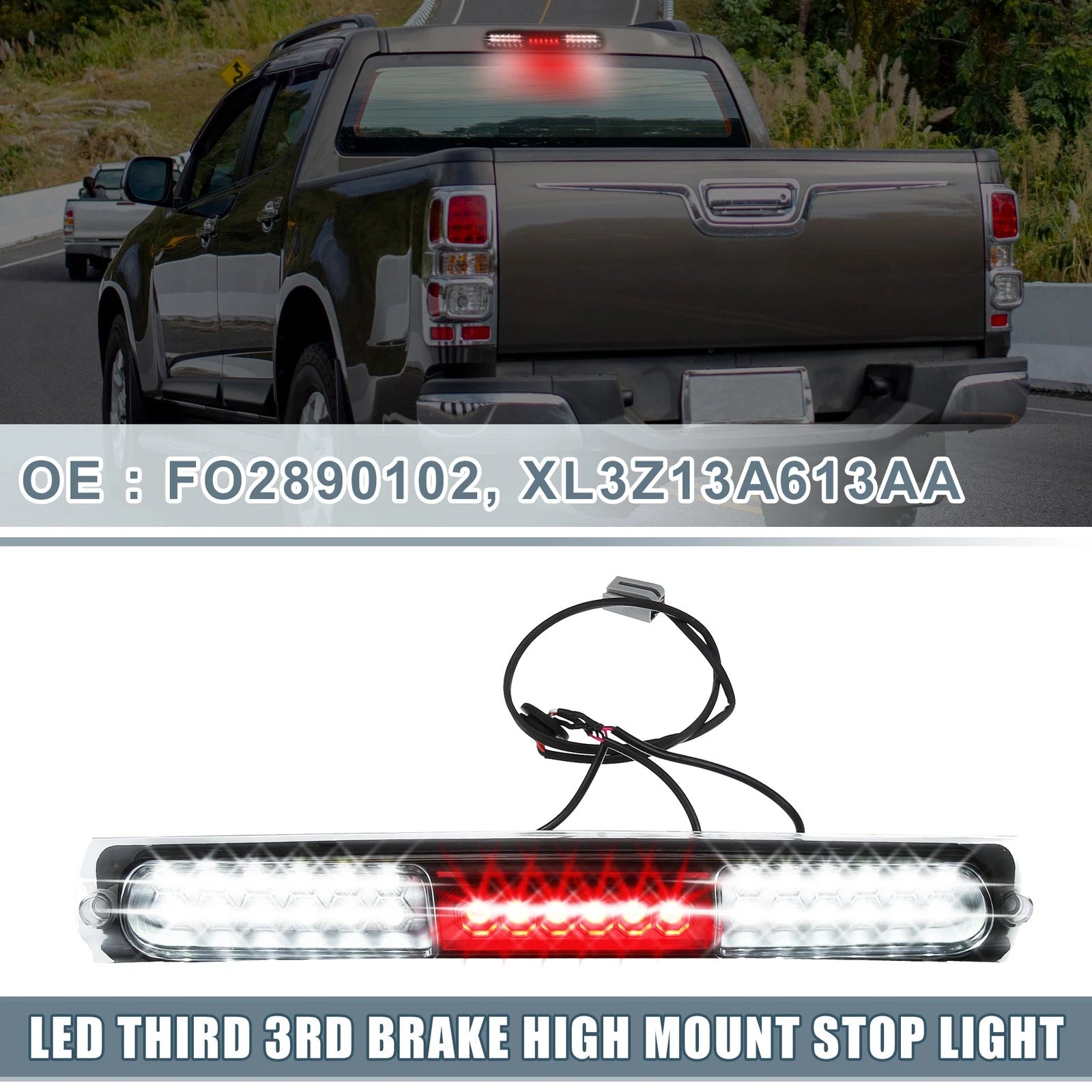 High Mount Stop Light XL3Z13A613AA for Ford (2000–2005) Chrome Clear Lens