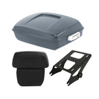 Trunk Backrest Pad Mount Rack for Harley Touring (2014–2023) Gunship Gray