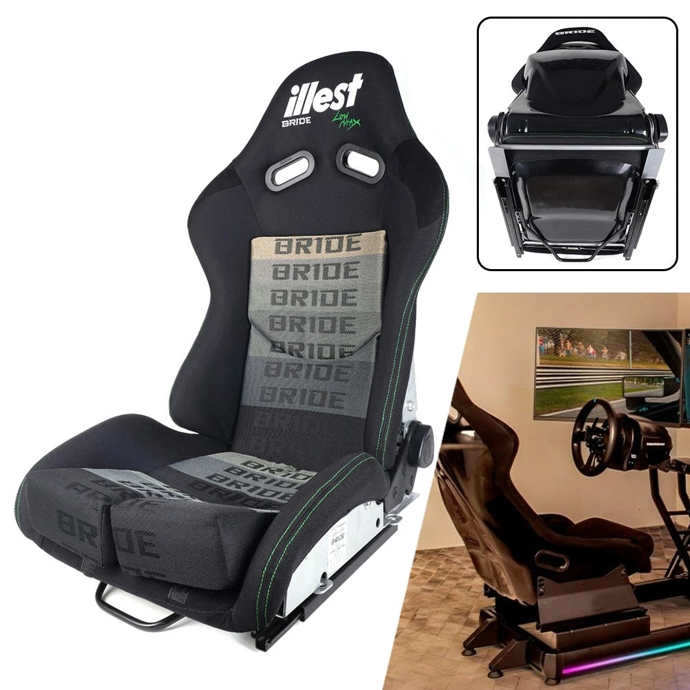 2X Reclinable Racing Bucket Seat Set for Universal Fit (Low Max)