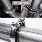 4" V-band Clamp for Exhaust Pipe (Stainless Steel, Male-Female)