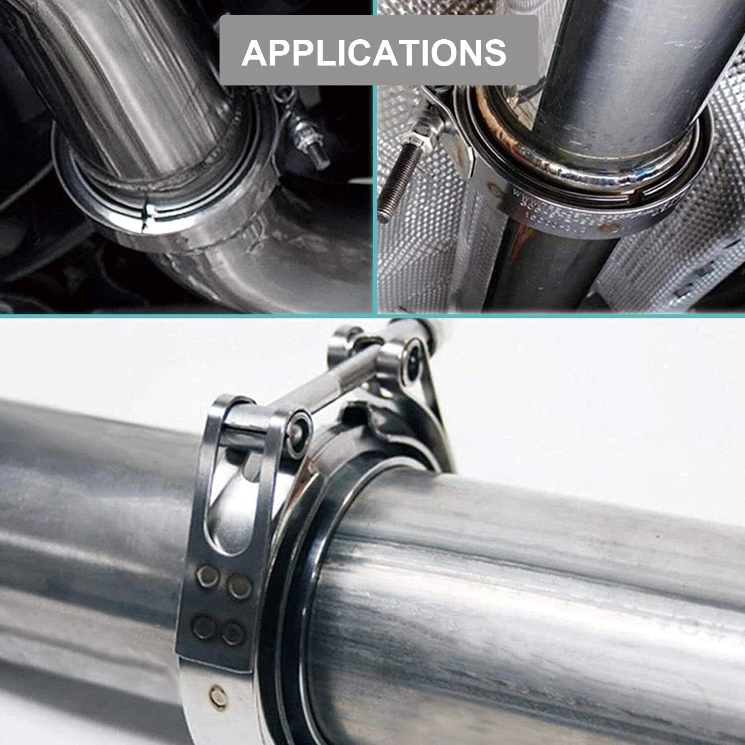 4" V-band Clamp for Exhaust Pipe (Stainless Steel, Male-Female)