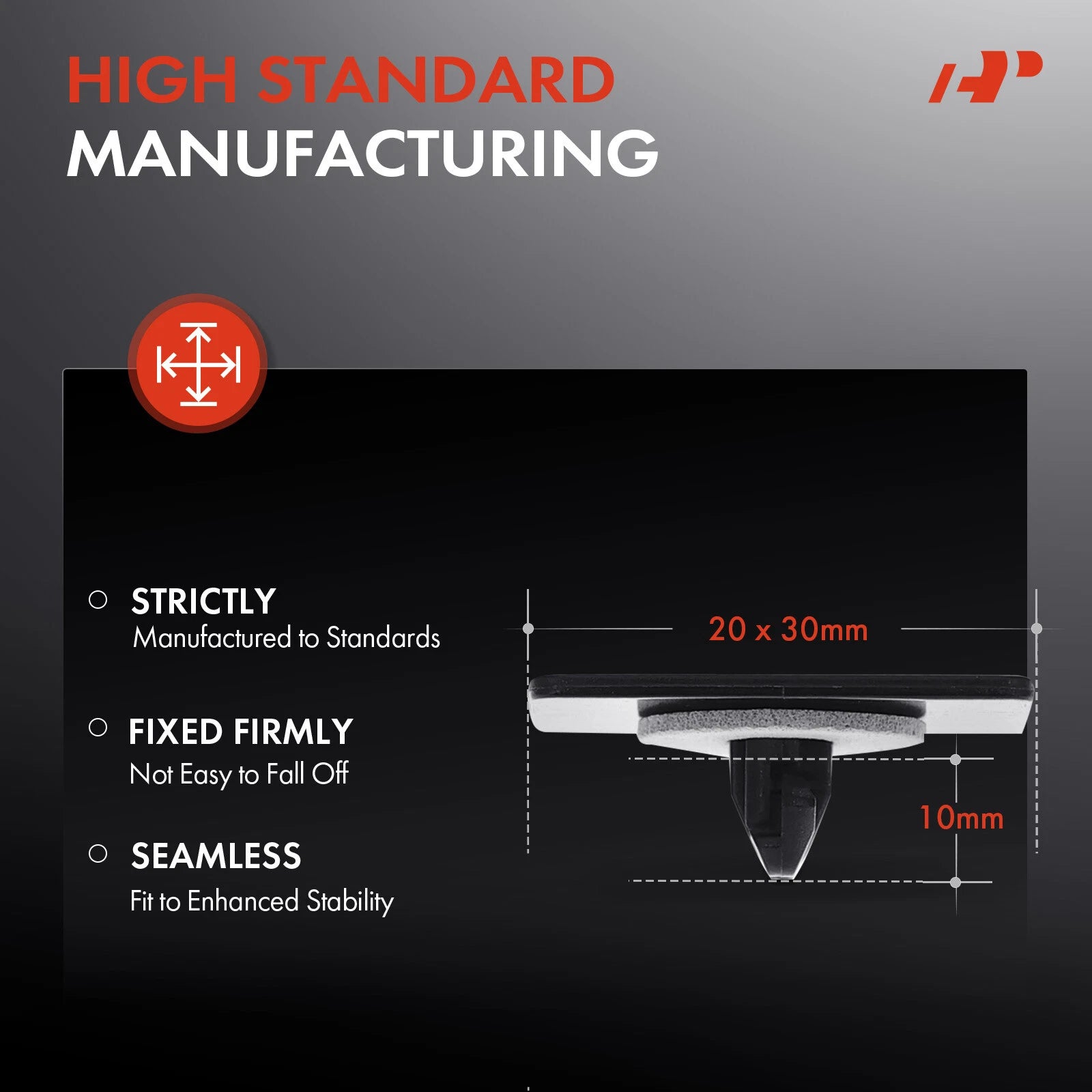 10mm Stem Length Fender Moulding Clips for Toyota Scion (2011–2018)