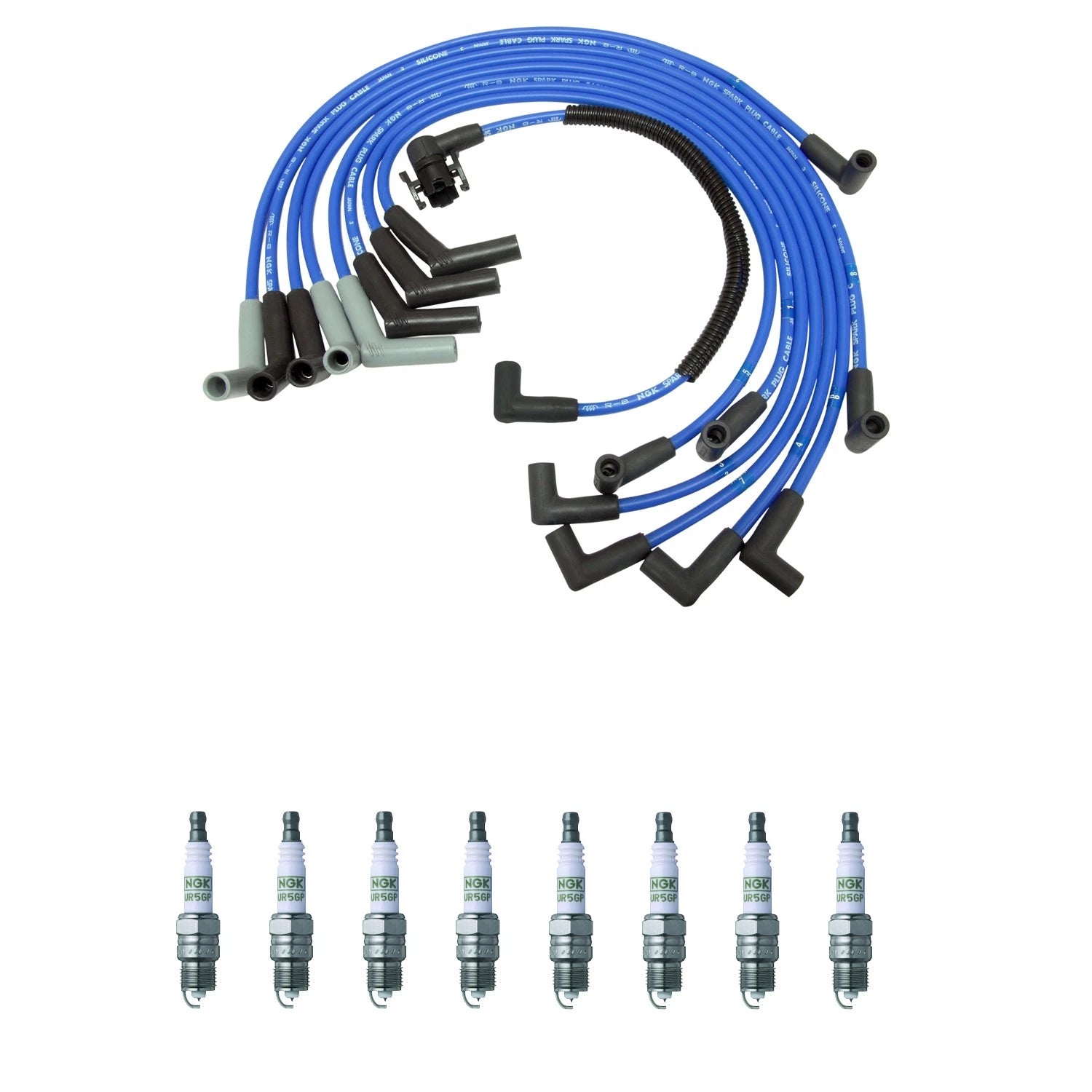 NGK Wire Set & 8 G-Power Platinum Spark Plugs for F-250 HD F-350 (1999–2003)