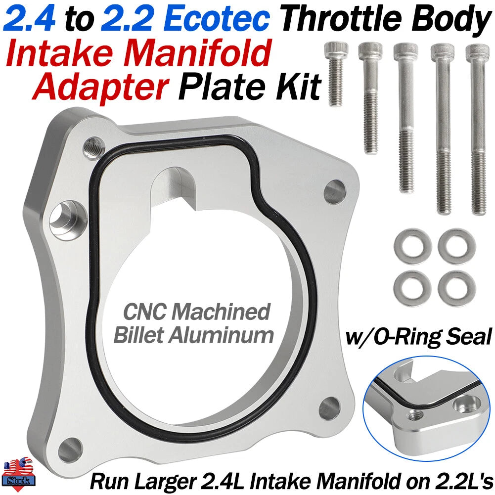 Throttle Body Intake Manifold Adapter Plate Kit for Ecotec 2.4