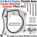 Throttle Body Intake Manifold Adapter Plate Kit for Ecotec 2.4