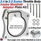 Throttle Body Intake Manifold Adapter Plate Kit for Ecotec 2.4