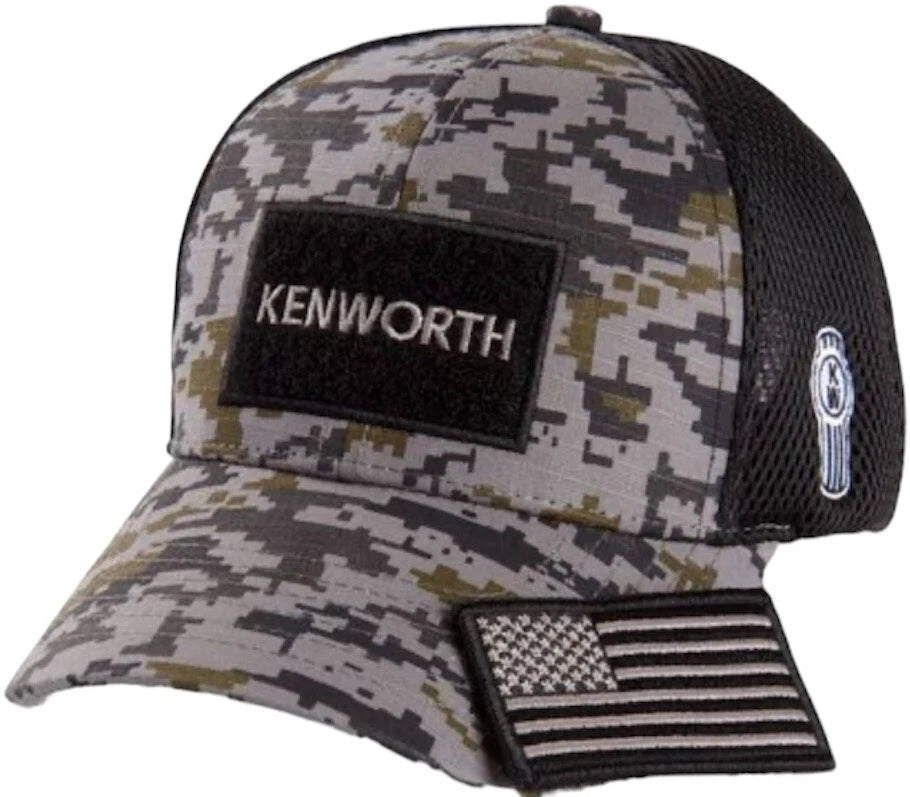 Digi Camo Flag Patch Trucker Cap for Kenworth Trucks (6 Panel)