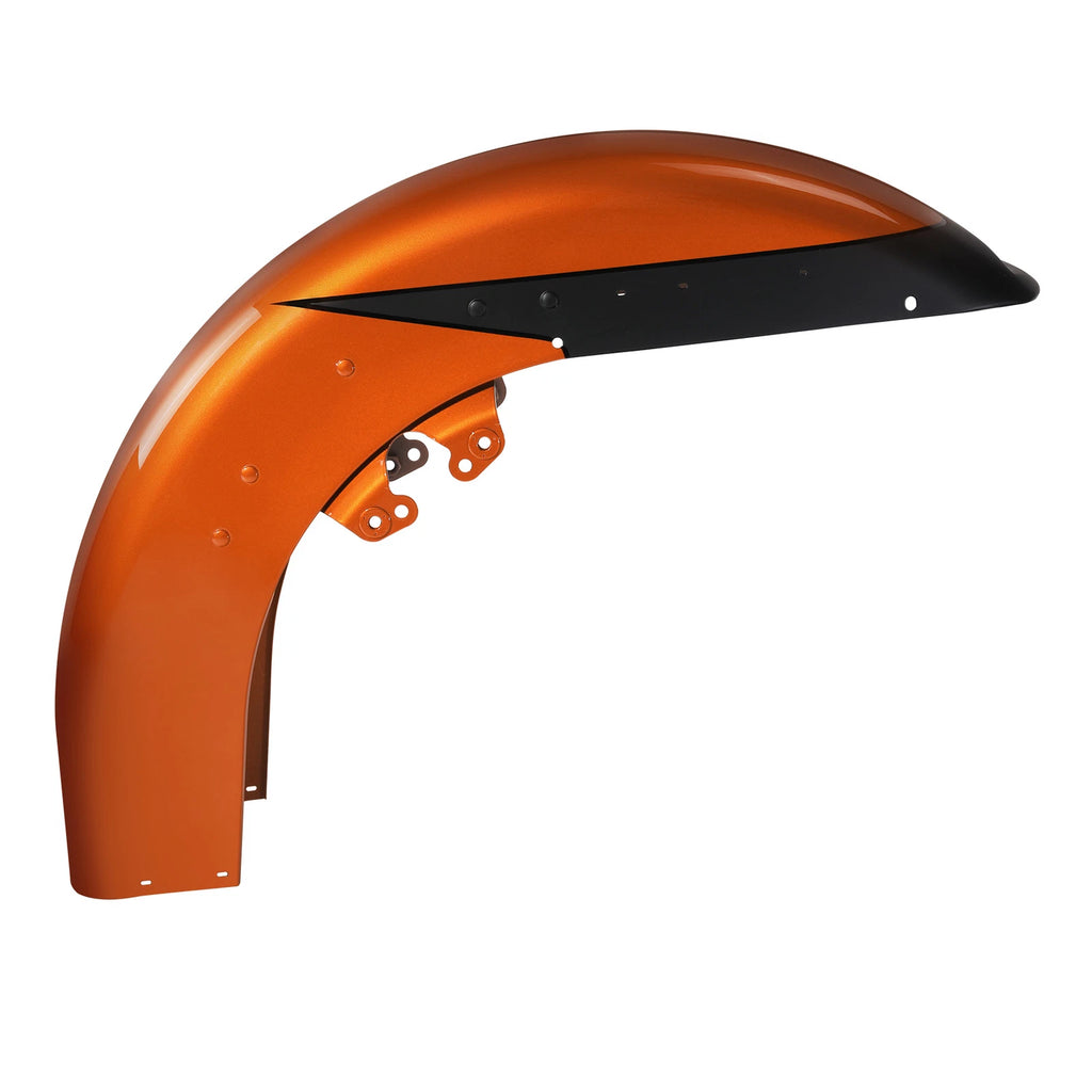 Front Fender for Harley Electra Glide, Road King (2014–2024) Scorched Orange/Black Denim