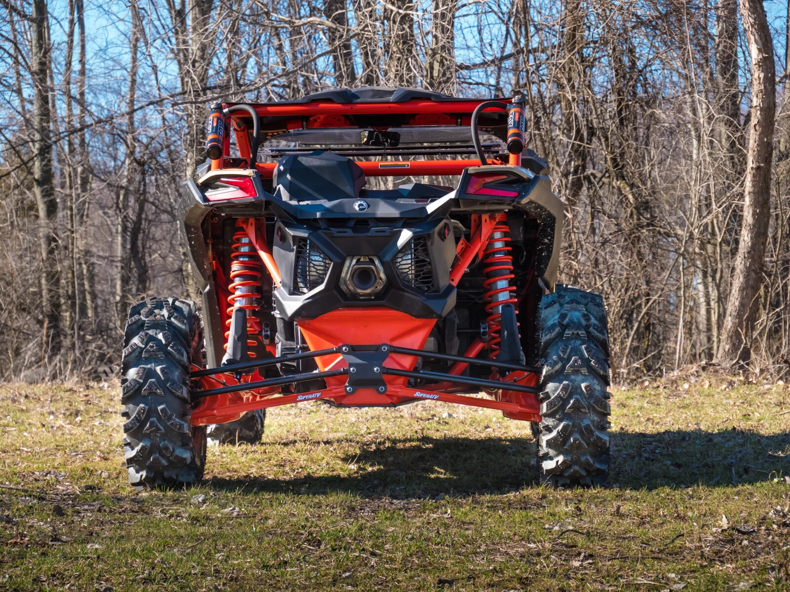 SuperATV Boxed Rear Lower Radius Arms for Can-Am Maverick X3 (2017–2023) - Red