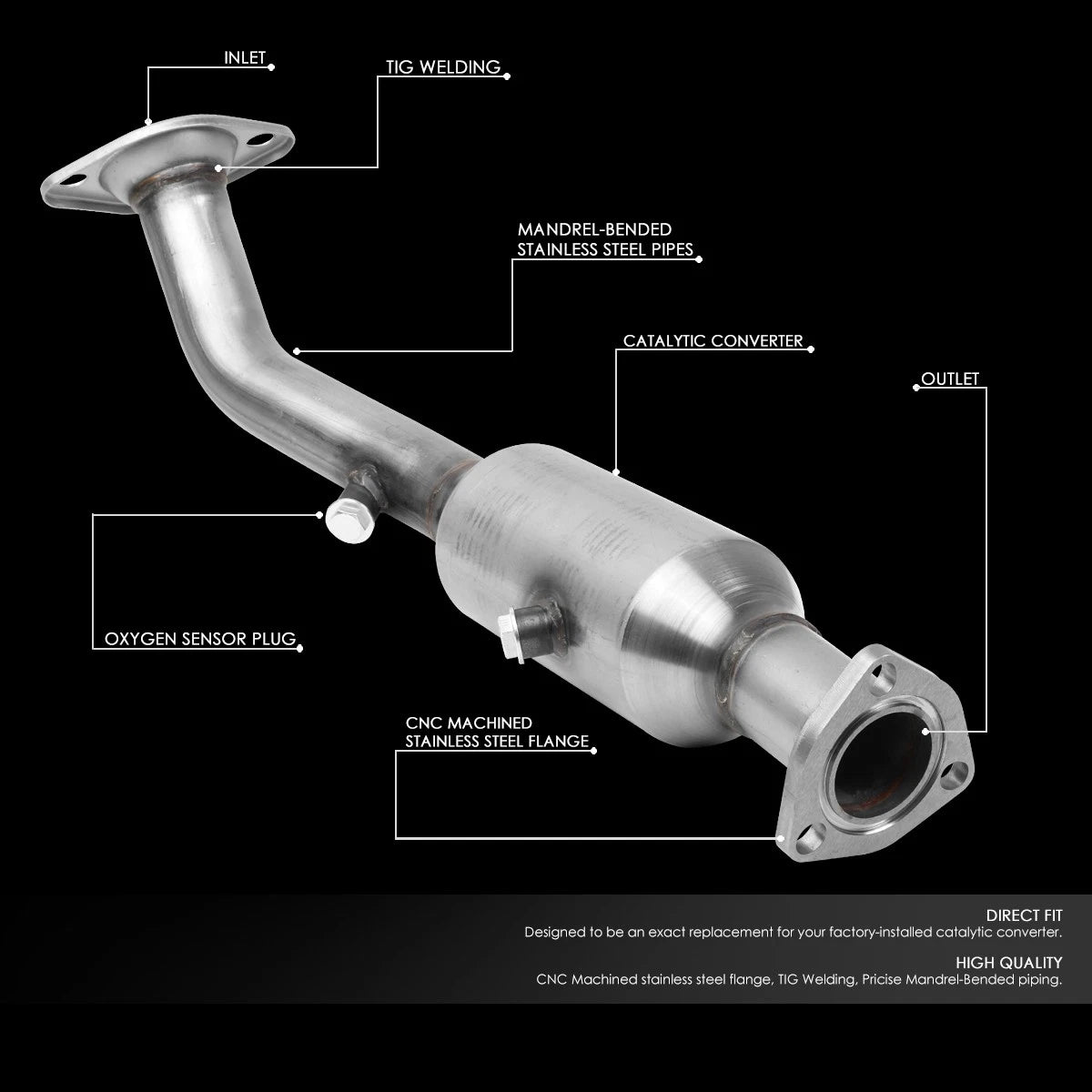 OE Style Rear Catalytic Converter Manifold Assembly for Honda CR-V (2002–2006)