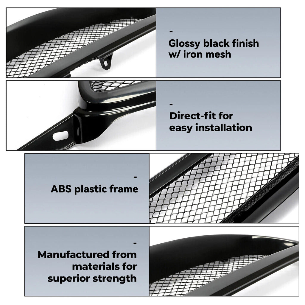Gloss Black Bumper Grill Mesh Grille for Toyota Corolla (2003–2007)