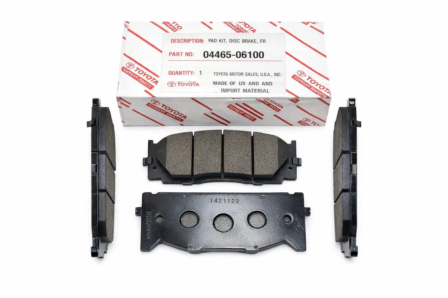 Set of 4 Front Disc Brake Pads for Toyota Camry, Avalon, Lexus (0446506100)