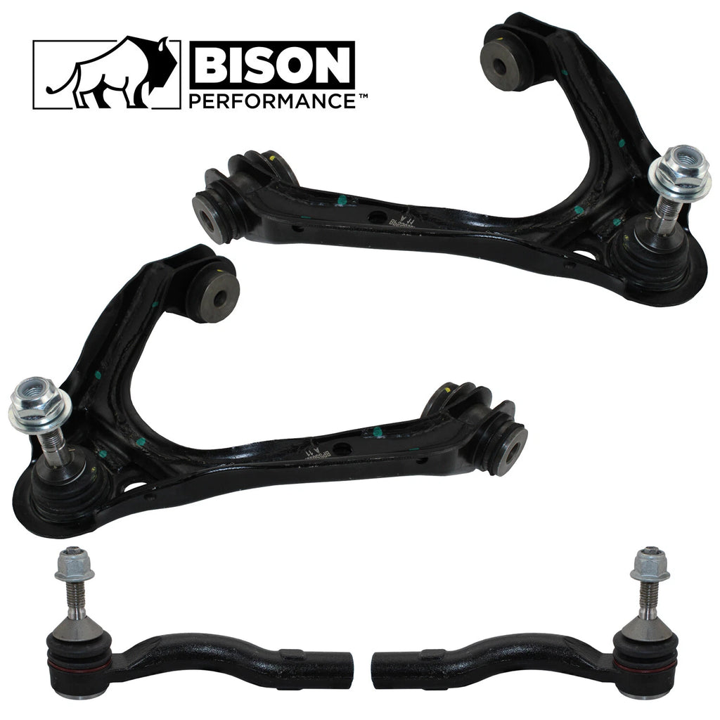 Set of 4 Front Upper Control Arms Tie Rod Ends for Ford Lincoln