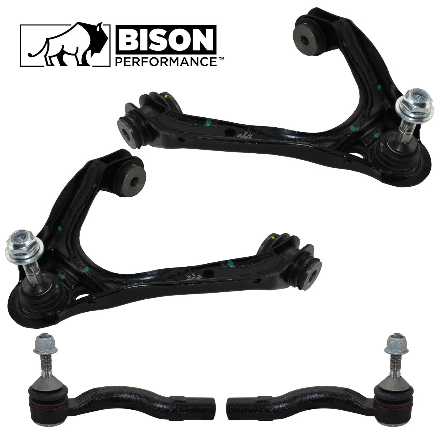 Set of 4 Front Upper Control Arms Tie Rod Ends for Ford Lincoln