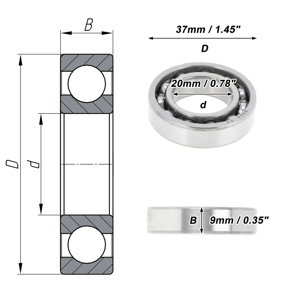 Deep Groove Ball Bearing 20x37x9mm for Scooter Skateboard (P5)