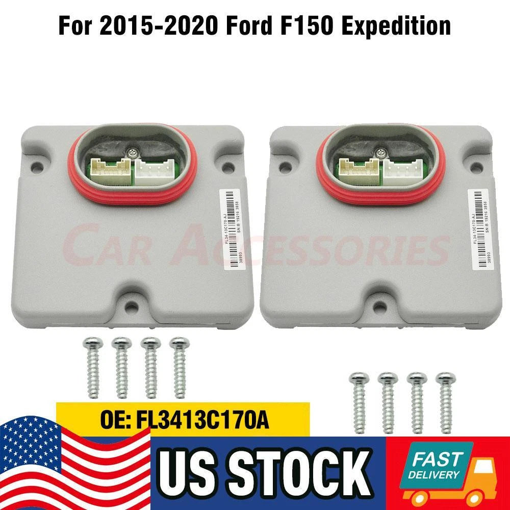 2 LED Headlight Ballast Control Units for Ford (OEM # FL3Z-13C170-A)