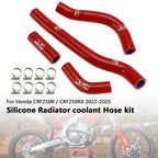 Silicone Radiator Coolant Hose for Honda CRF250R CRF250RX (2022–2025) Red
