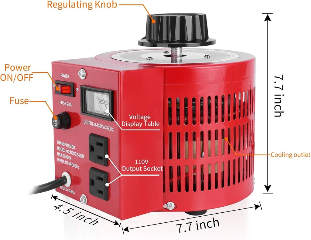 20Amp Variac Variable Transformer AC Voltage Regulator 2000VA 0-130V