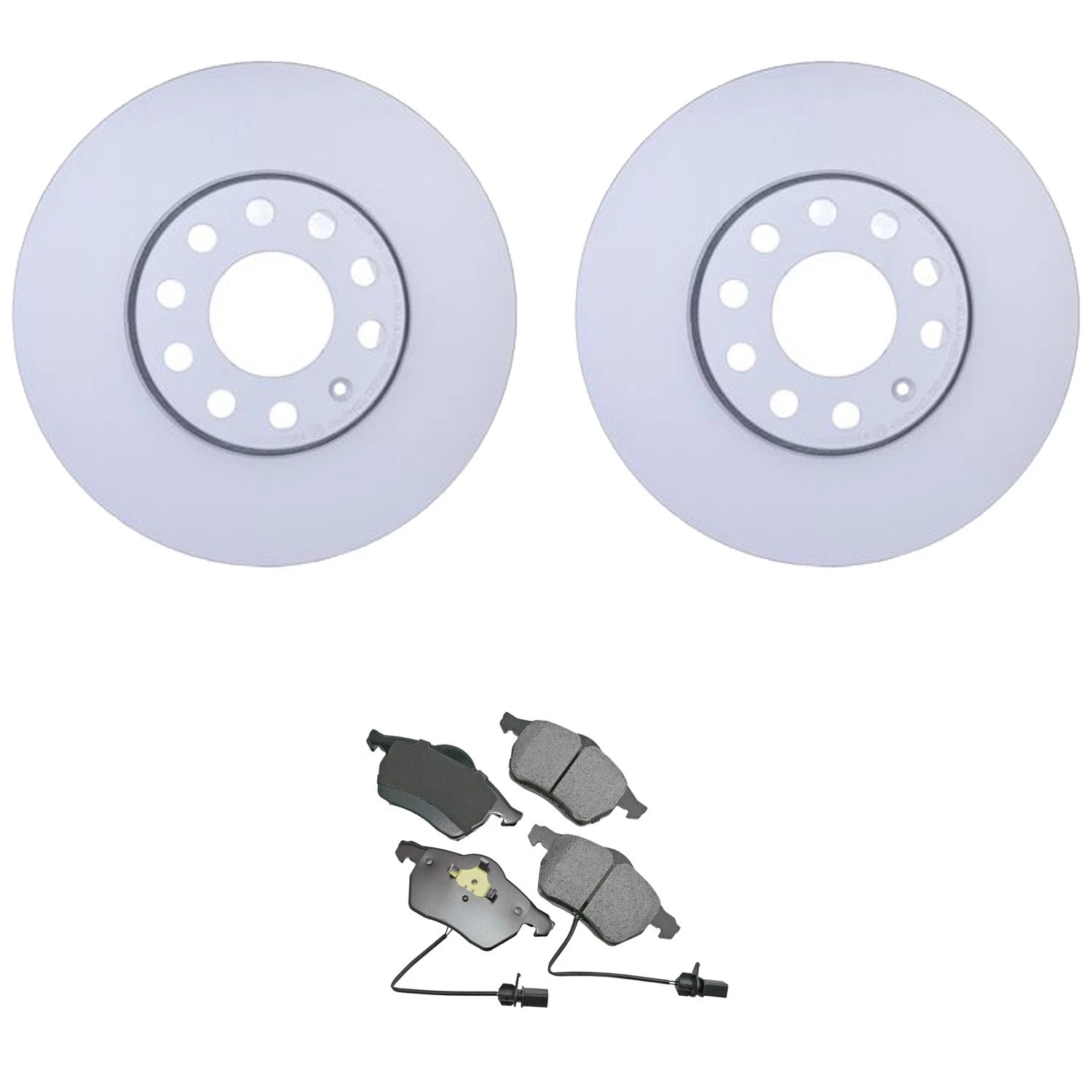 Front Rotors & Akebono EURO Ceramic Brake Pads Kit for Audi A4 A6 Passat (2000–2008)