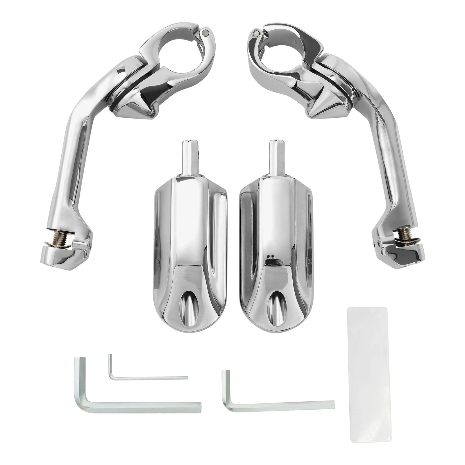 Chrome Pegstreamliner Long Angled Highway Guard Foot Pegs for Harley