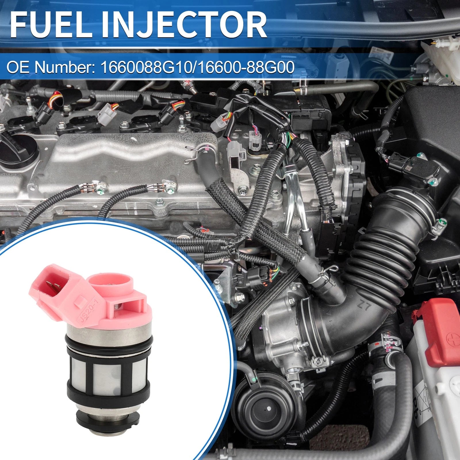 Fuel Injector No. 1660088G10 for Nissan Pathfinder (1990–1995) 1 Pc Pink