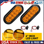 2X Amber 10 LED Marker Lights for Truck Trailer (Oval)