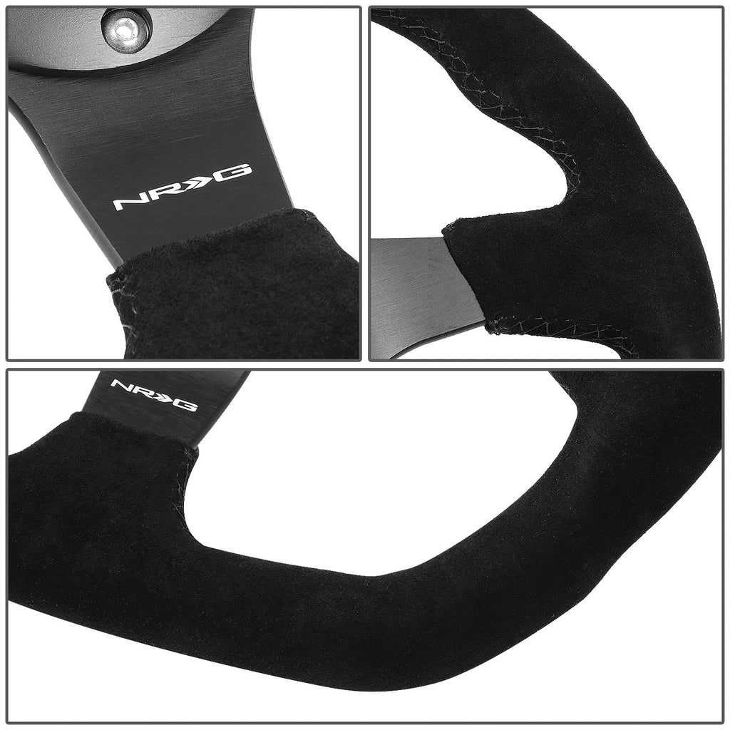 NRG RST-024MB-S-Y 320mm Flat Bottom Suede Steering Wheel for