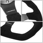 NRG RST-024MB-S-Y 320mm Flat Bottom Suede Steering Wheel for
