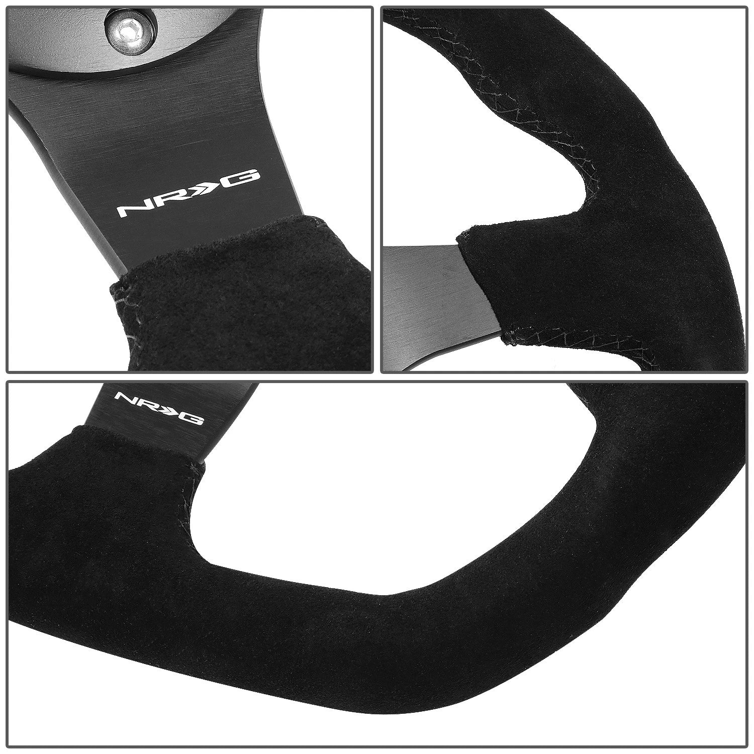 NRG RST-024MB-S-Y 320mm Flat Bottom Suede Steering Wheel for