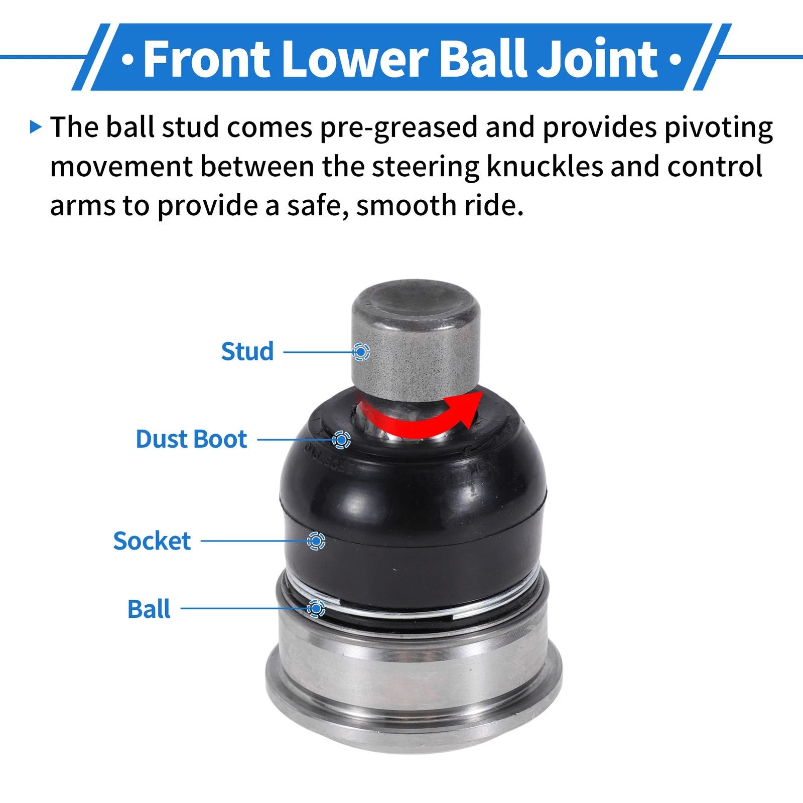 2 Pcs Front Lower Ball Joints for Chevrolet City Express (2015–2018) No.K500223