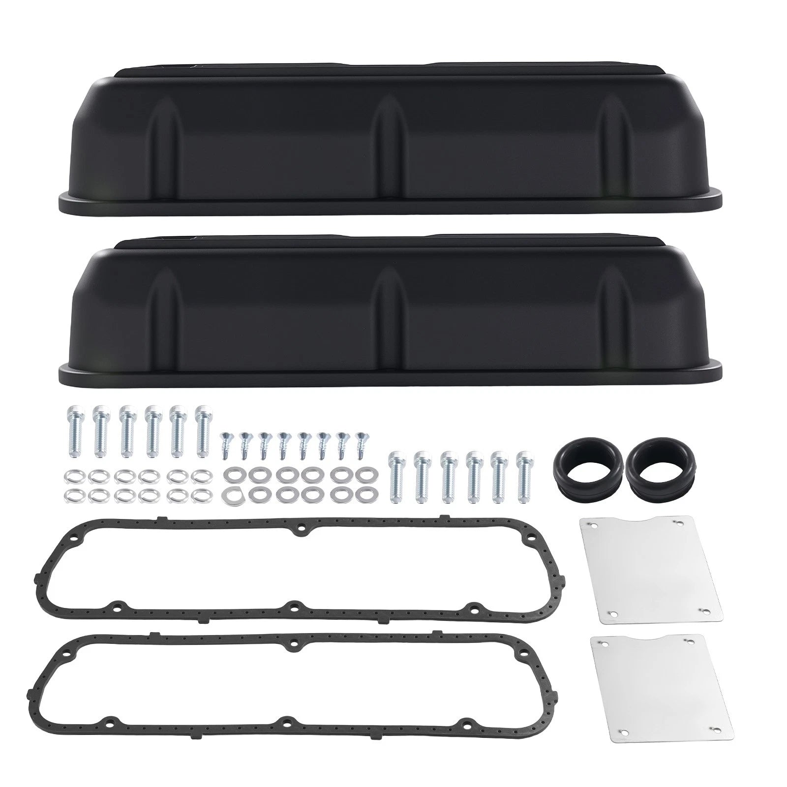 Black Aluminum Valve Covers for Ford 289 302 351W 5.0L V8 (1962–1985)