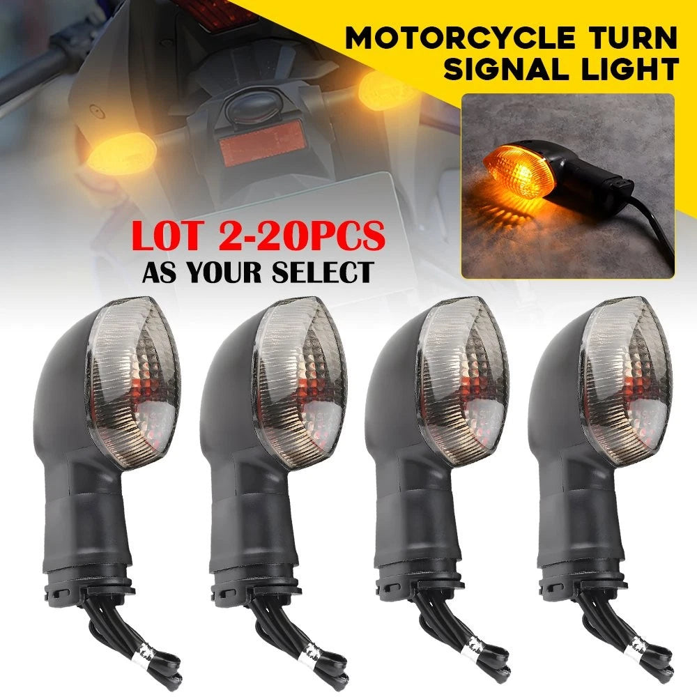 2X Front Rear Turn Signal Light for YZF R1 R6/S R7 R3 R25 R15 R125 (Smoke Amber)