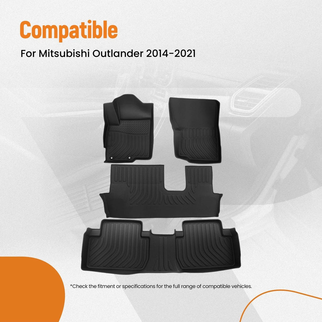 Black Anti-Slip Floor Mats for Mitsubishi Outlander (2014–2021)