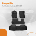Black Anti-Slip Floor Mats for Mitsubishi Outlander (2014–2021)