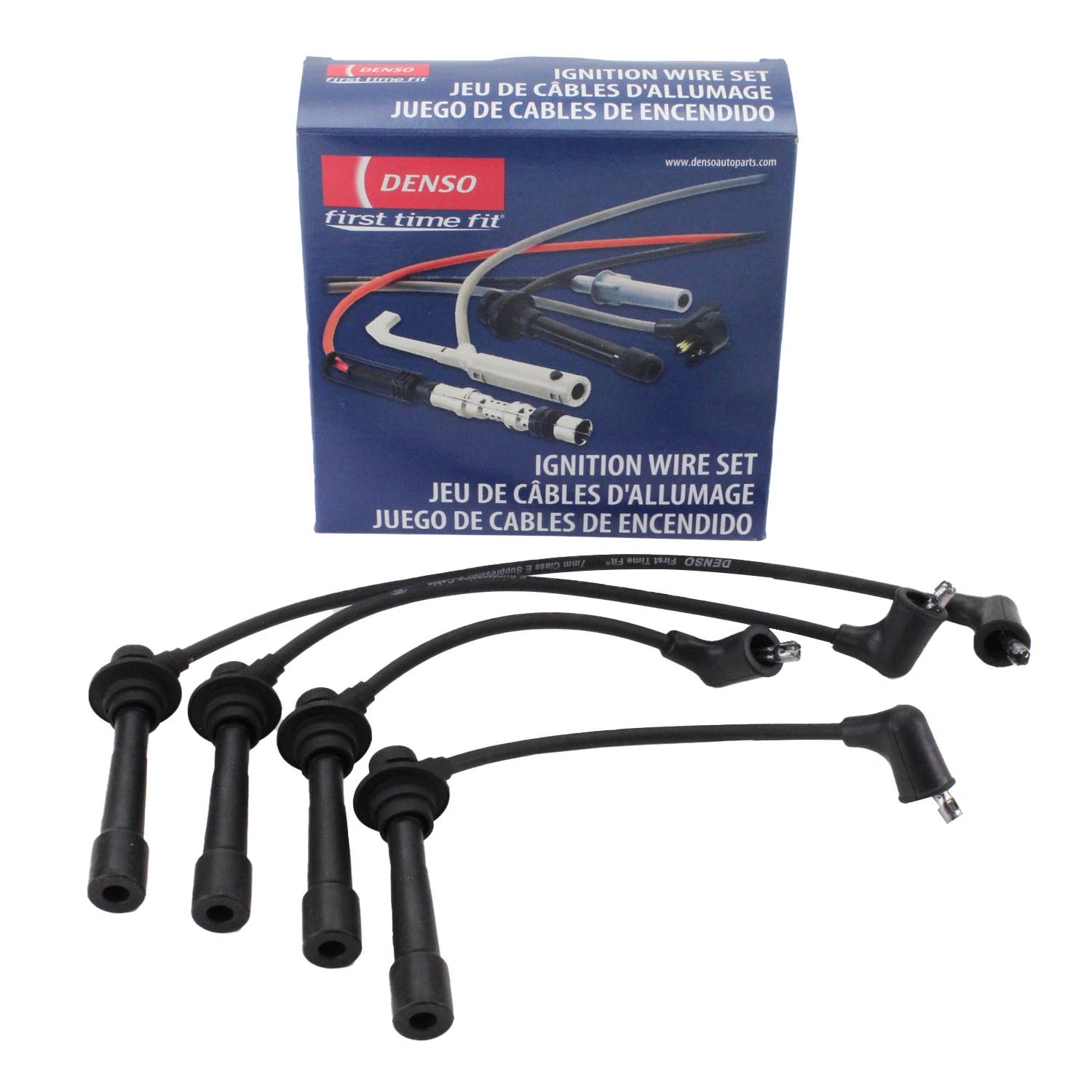 Set of 4 Ignition Spark Plug Wires for Mazda Miata L4 (1990–2000) Denso 671-4220