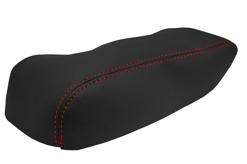 Leather Console Lid Armrest Cover for Nissan Skyline (1993–1998) Red Stitch