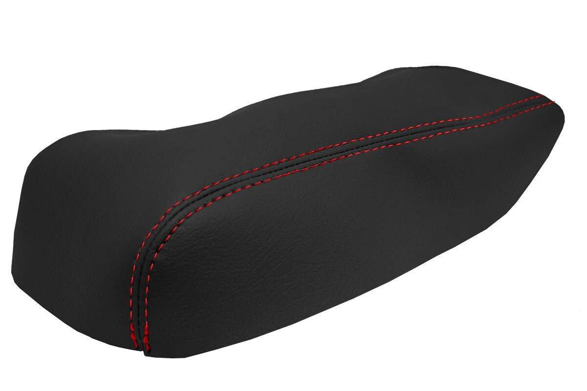Leather Console Lid Armrest Cover for Nissan Skyline (1993–1998) Red Stitch