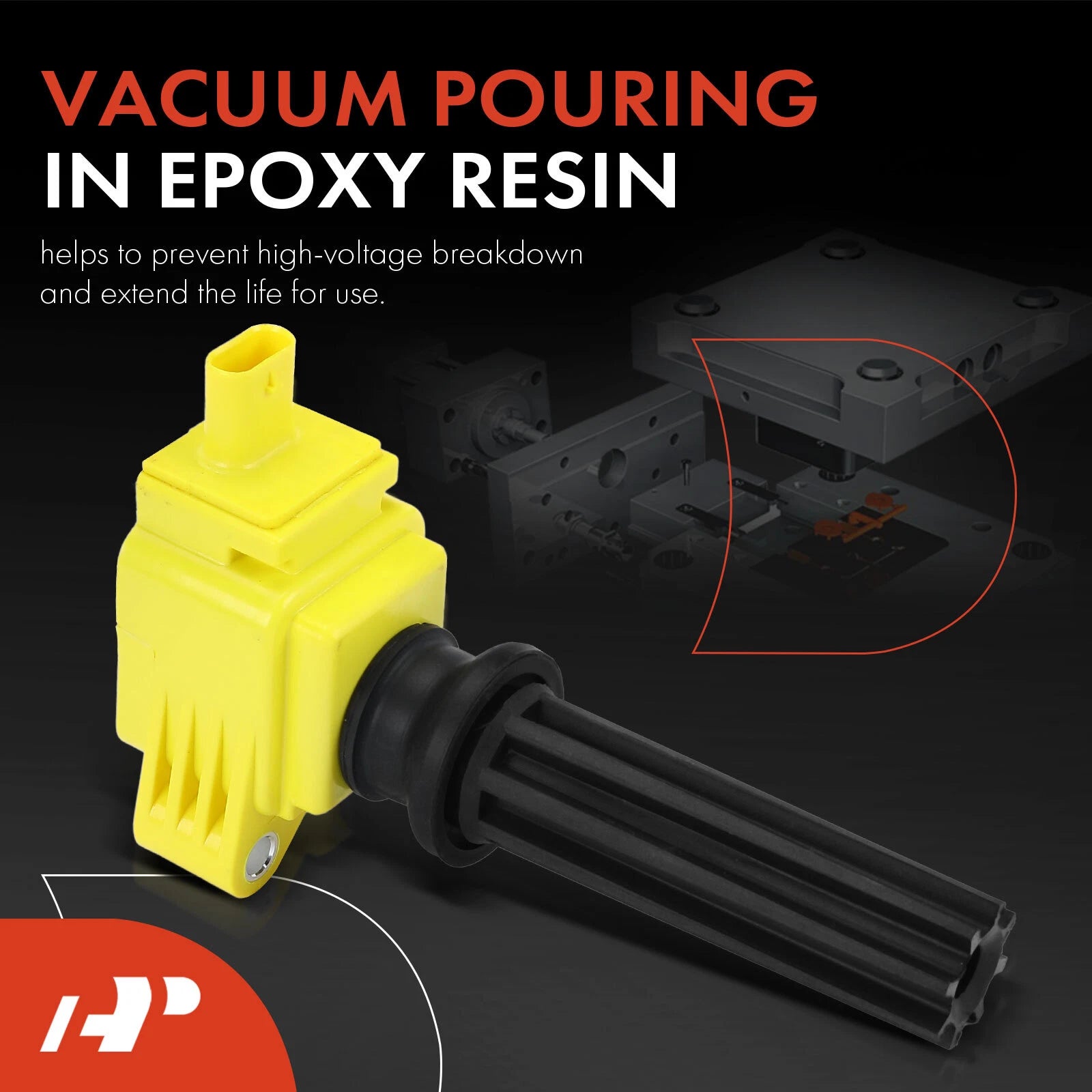 Set of 4 Yellow Ignition Coils for Ford Explorer (2012–2019) Escape (2013–2019)