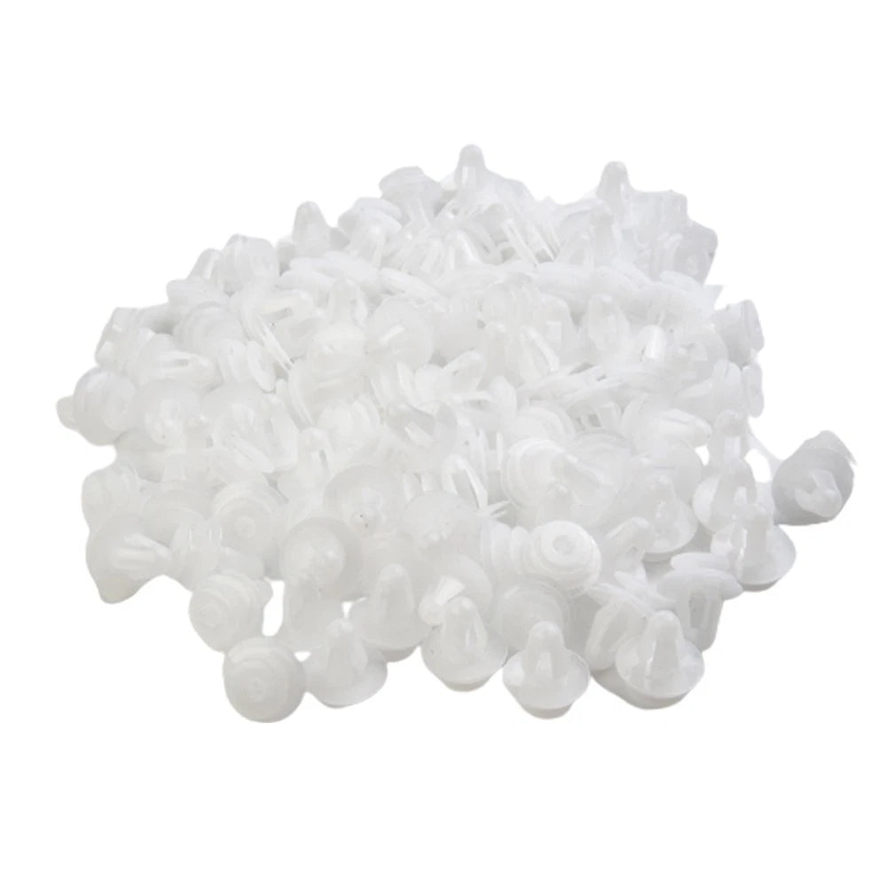 9mm Fixed Clip Car Bumper Rivets for Toyota (100 Pcs) White